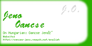 jeno oancse business card